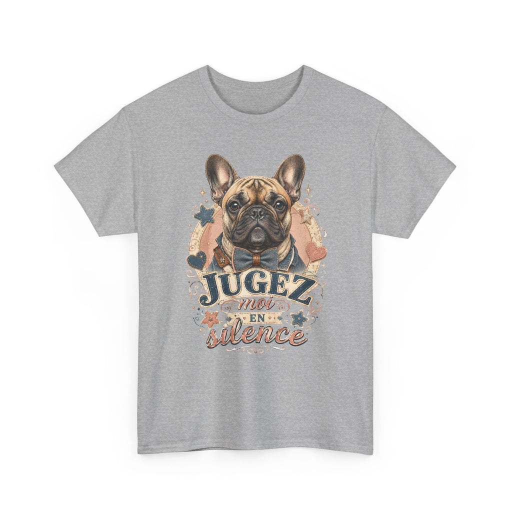 T-Shirt Bouledogue Français Humour – Jugez-Moi En Silence