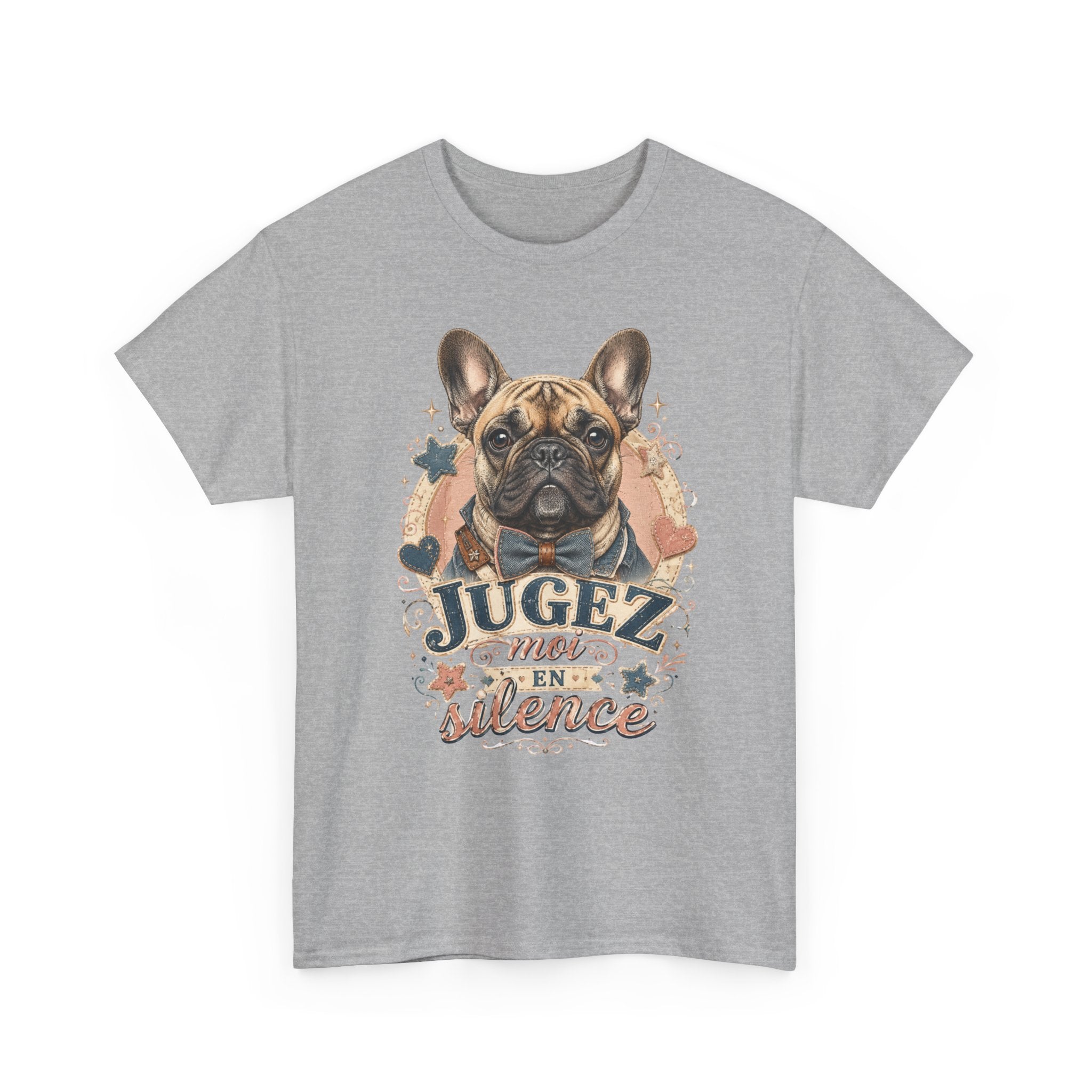 T-Shirt Bouledogue Français Humour – Jugez-Moi En Silence