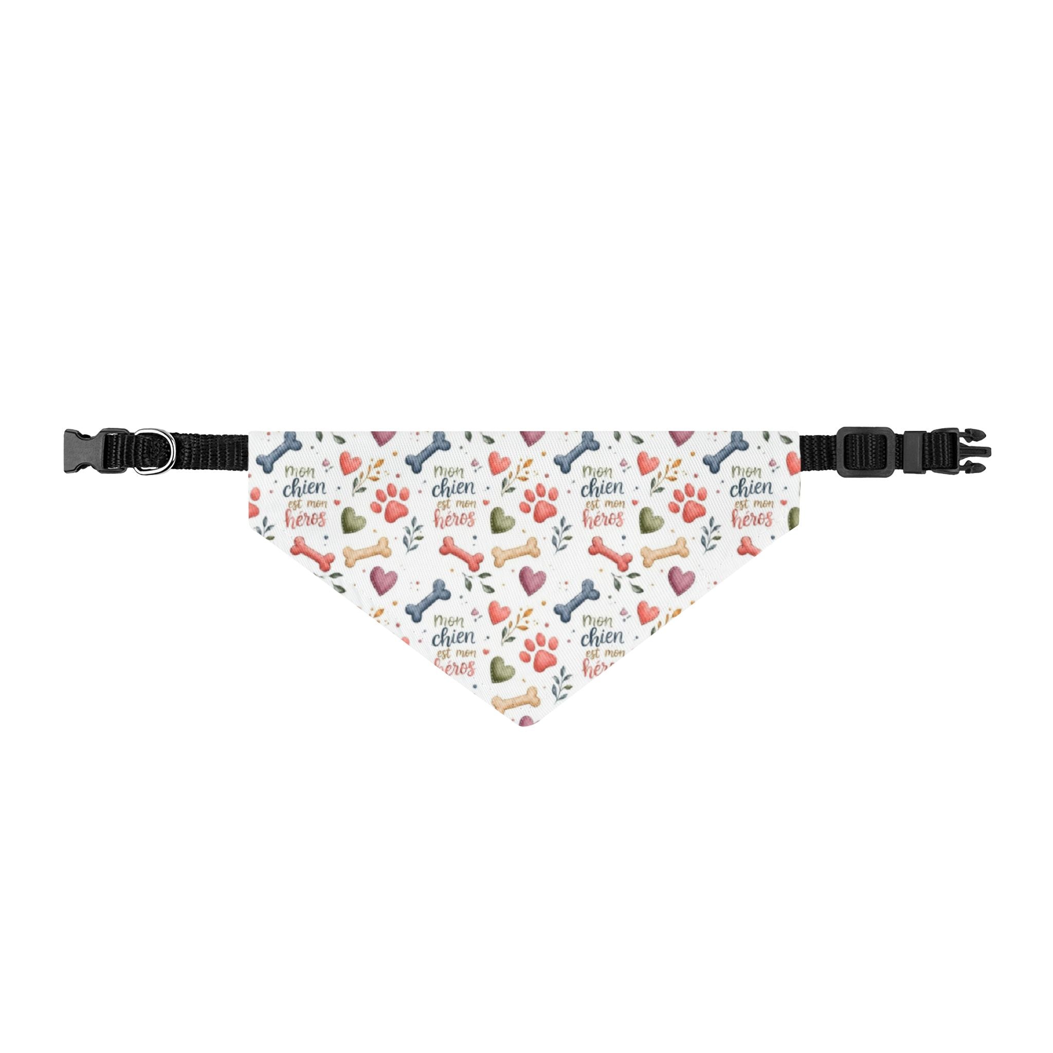 Clip-On Pet Bandana Cute Paw Prints & Hearts Pattern for Dogs
