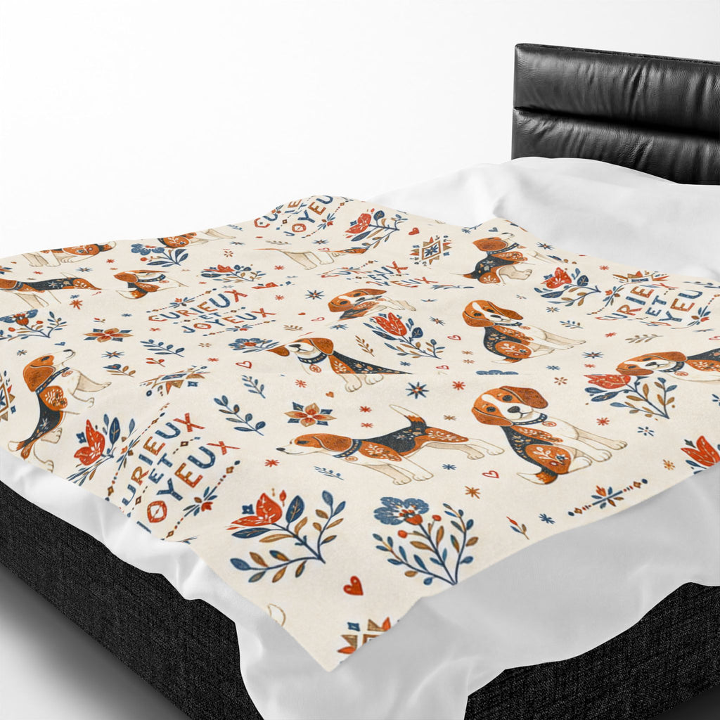 Couverture Velours Peluche Beagle - Chien Beagle