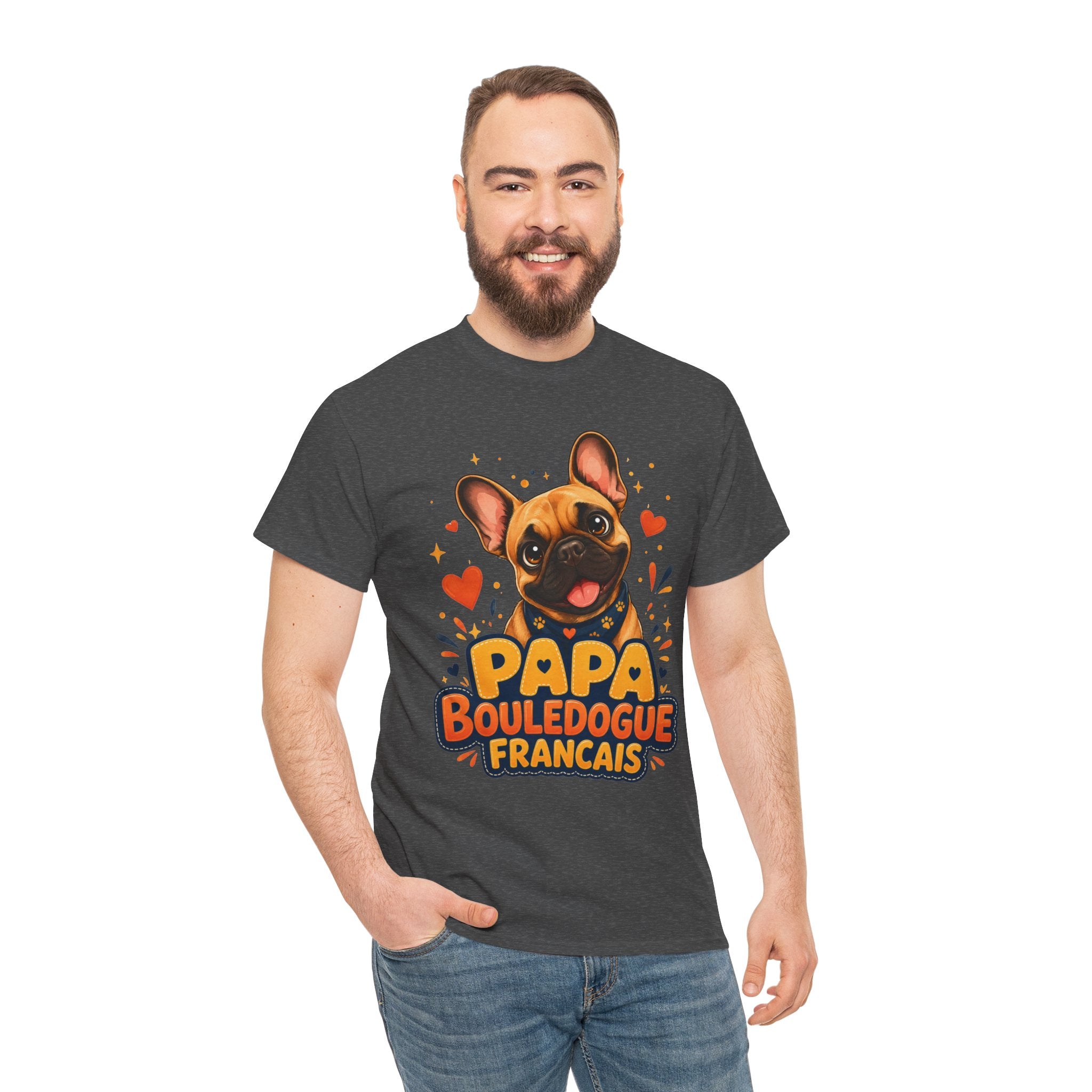 T-Shirt Homme Bouledogue Français – Papa Frenchie Cadeau
