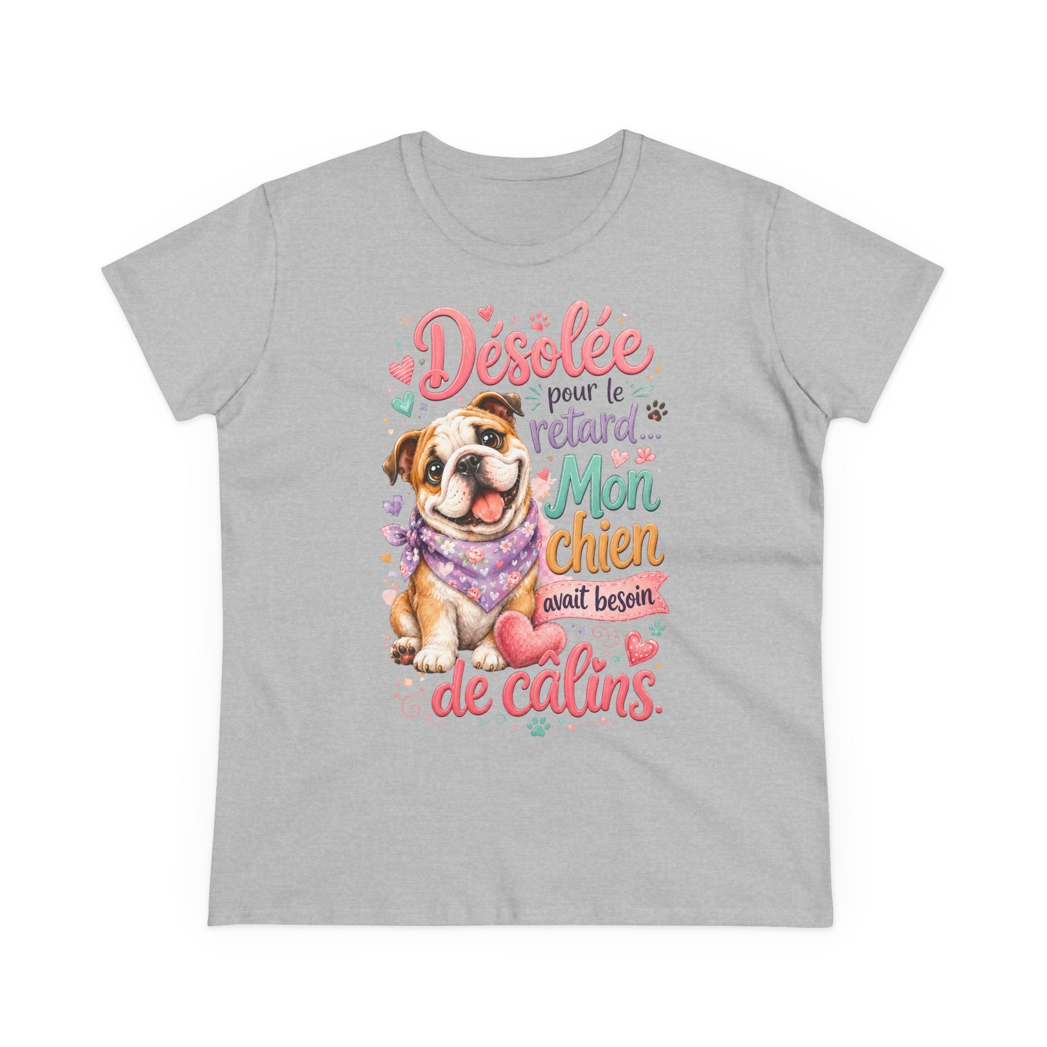 French Bulldog T-Shirt Désolée pour le retard, mon chien avait besoin de câlins