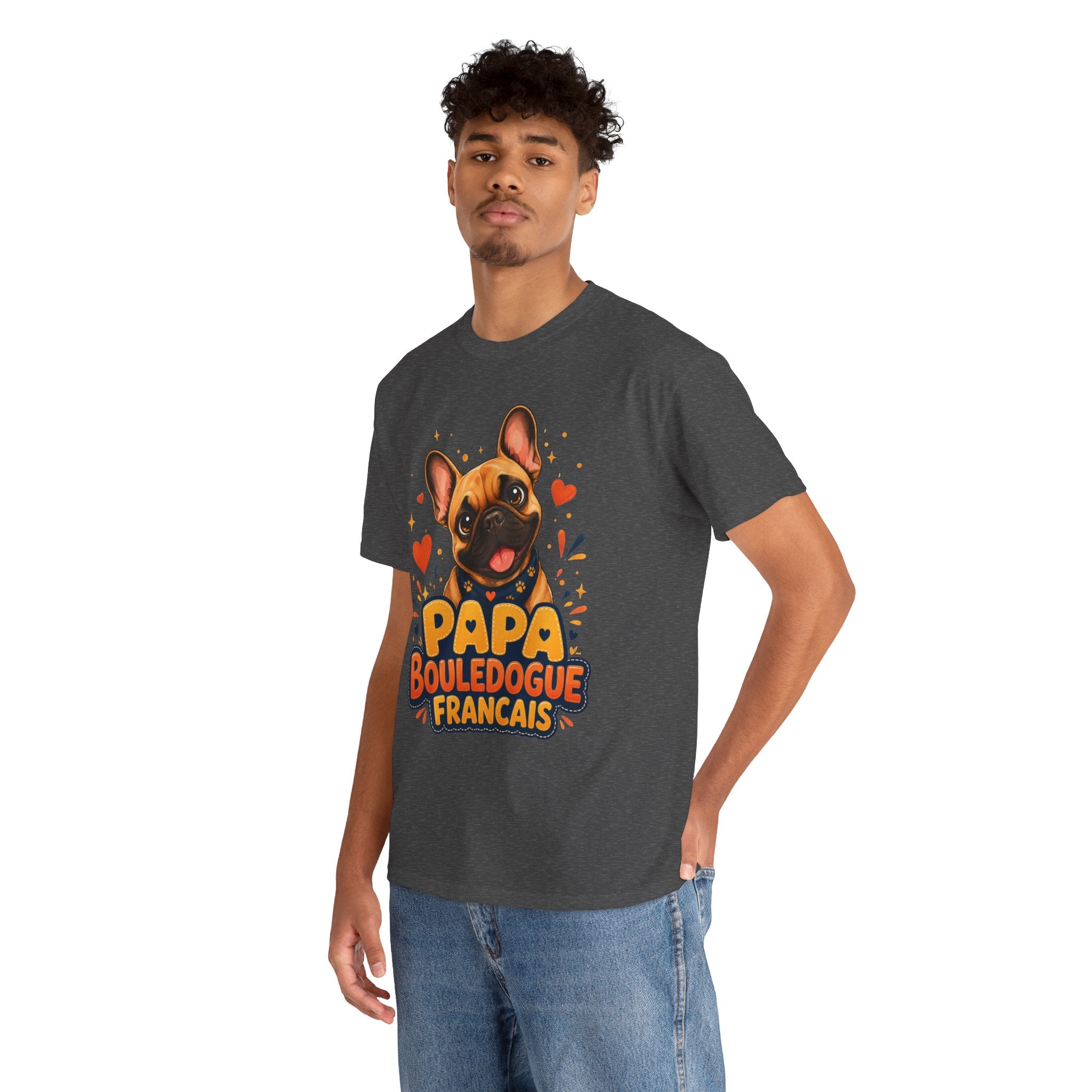 T-Shirt Homme Bouledogue Français – Papa Frenchie Cadeau