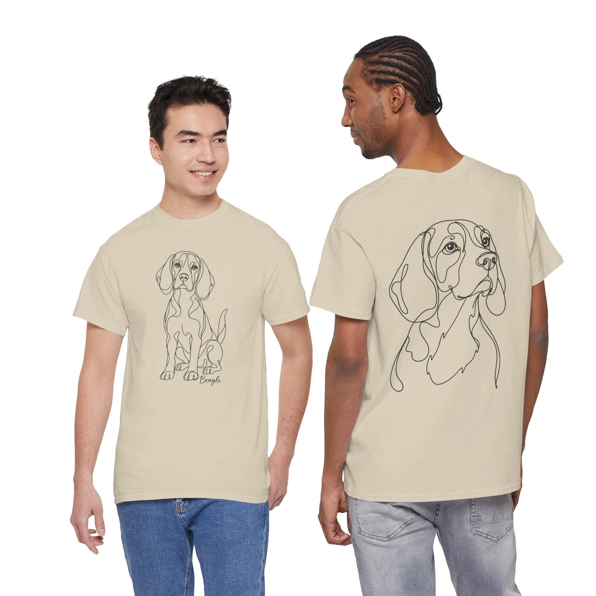 T-Shirt Beagle – Illustration Trait Recto Verso