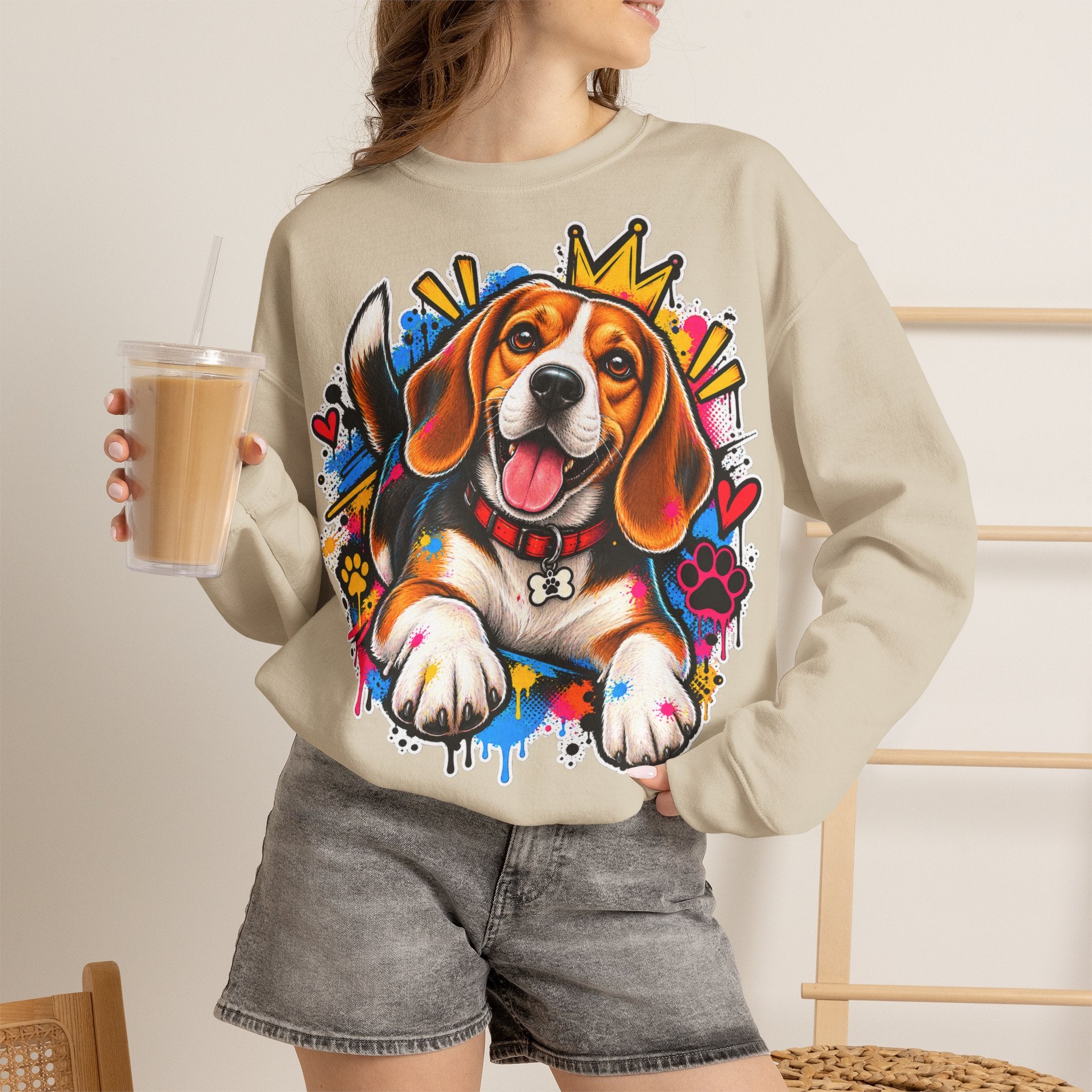 Sweatshirt Beagle – Beagle Coloré Graffiti