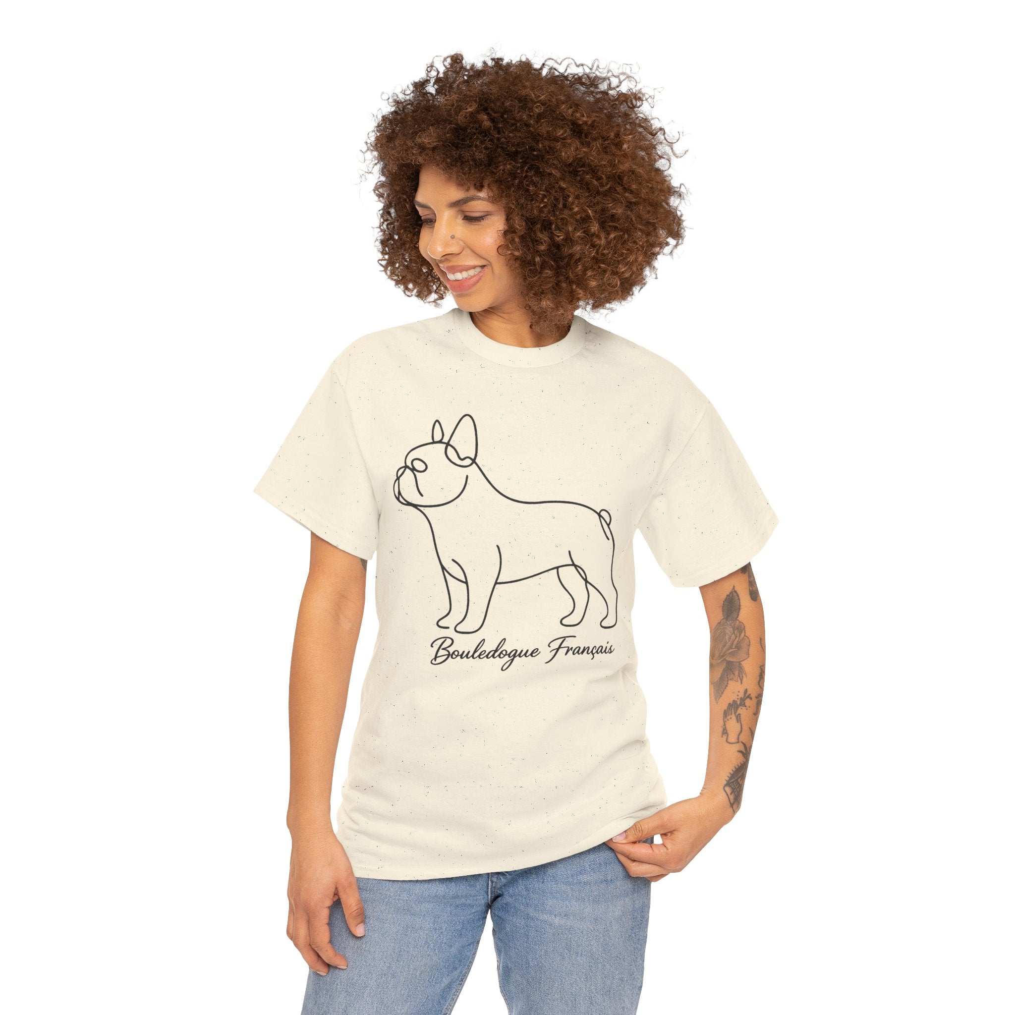 T-Shirt Bouledogue Français – Illustration Trait Recto Verso