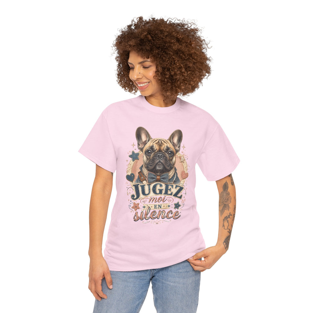 T-Shirt Bouledogue Français Humour – Jugez-Moi En Silence