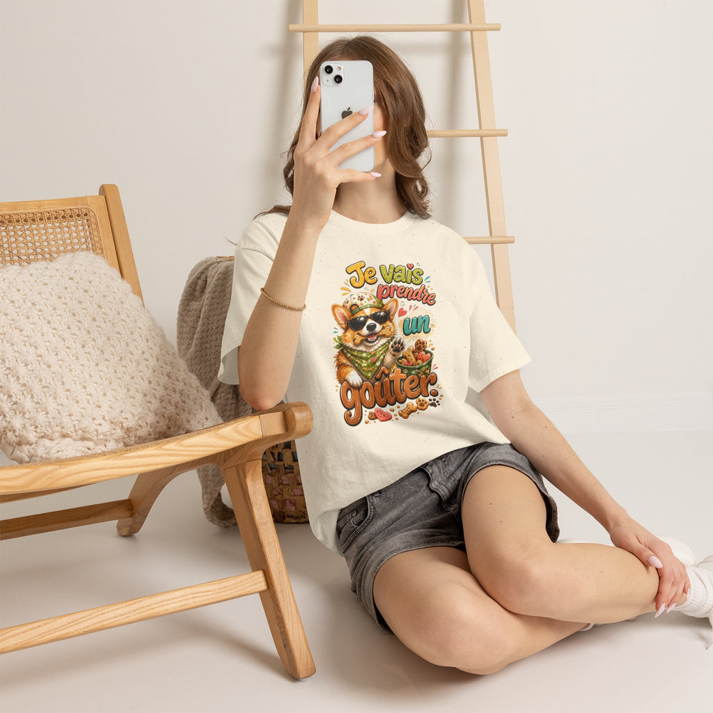 Corgi Snack Je vais prendre un goûter Cute French Dog Graphic T-Shirt