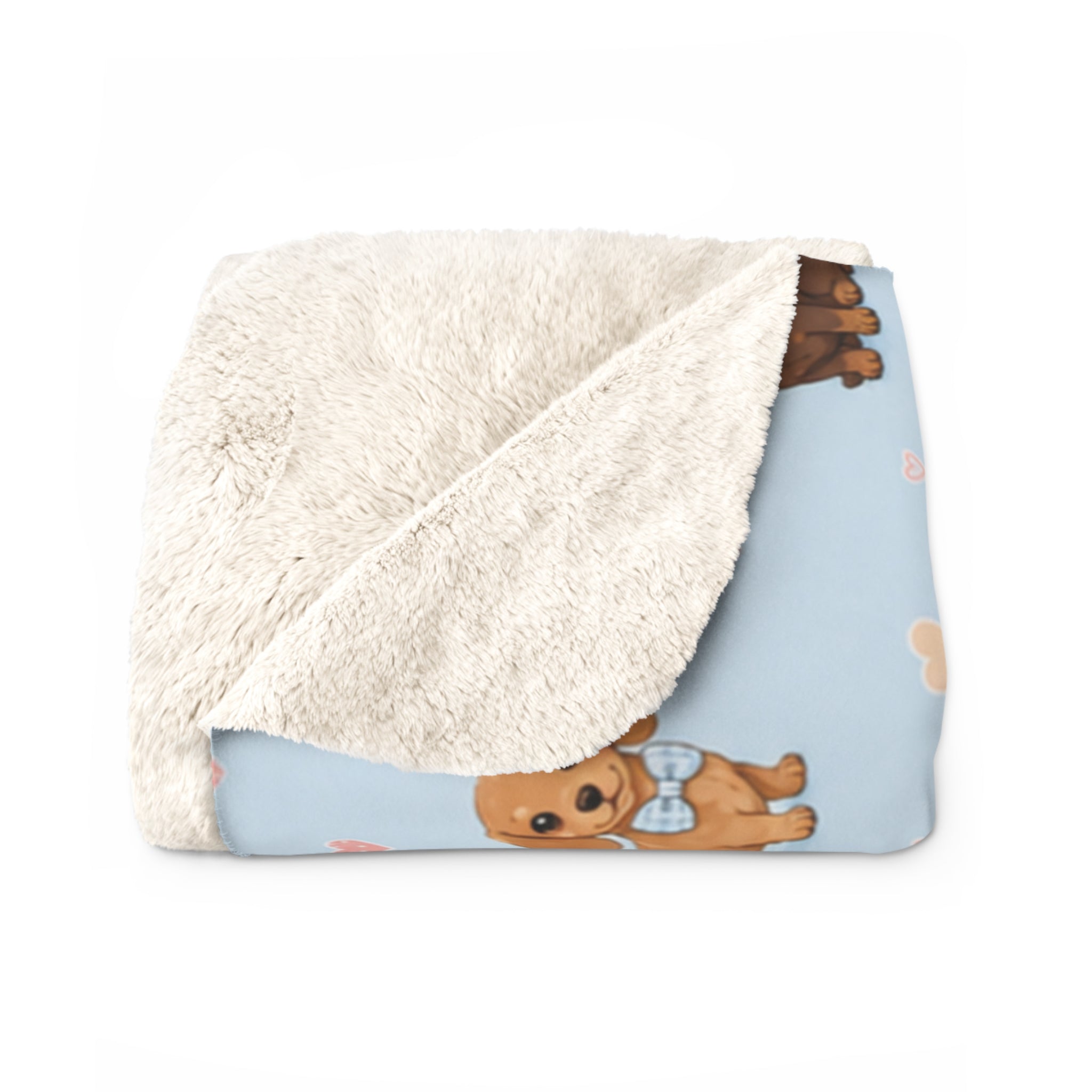 Couverture Polaire Sherpa Teckel – Plaid Peluche Chien Teckel