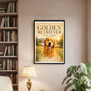 Golden Retriever Classic Semi-Glossy Paper Wooden Framed Poster