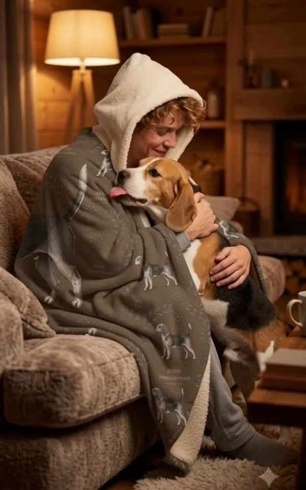 Couverture à Capuche Beagle – Plaid Chien Beagle