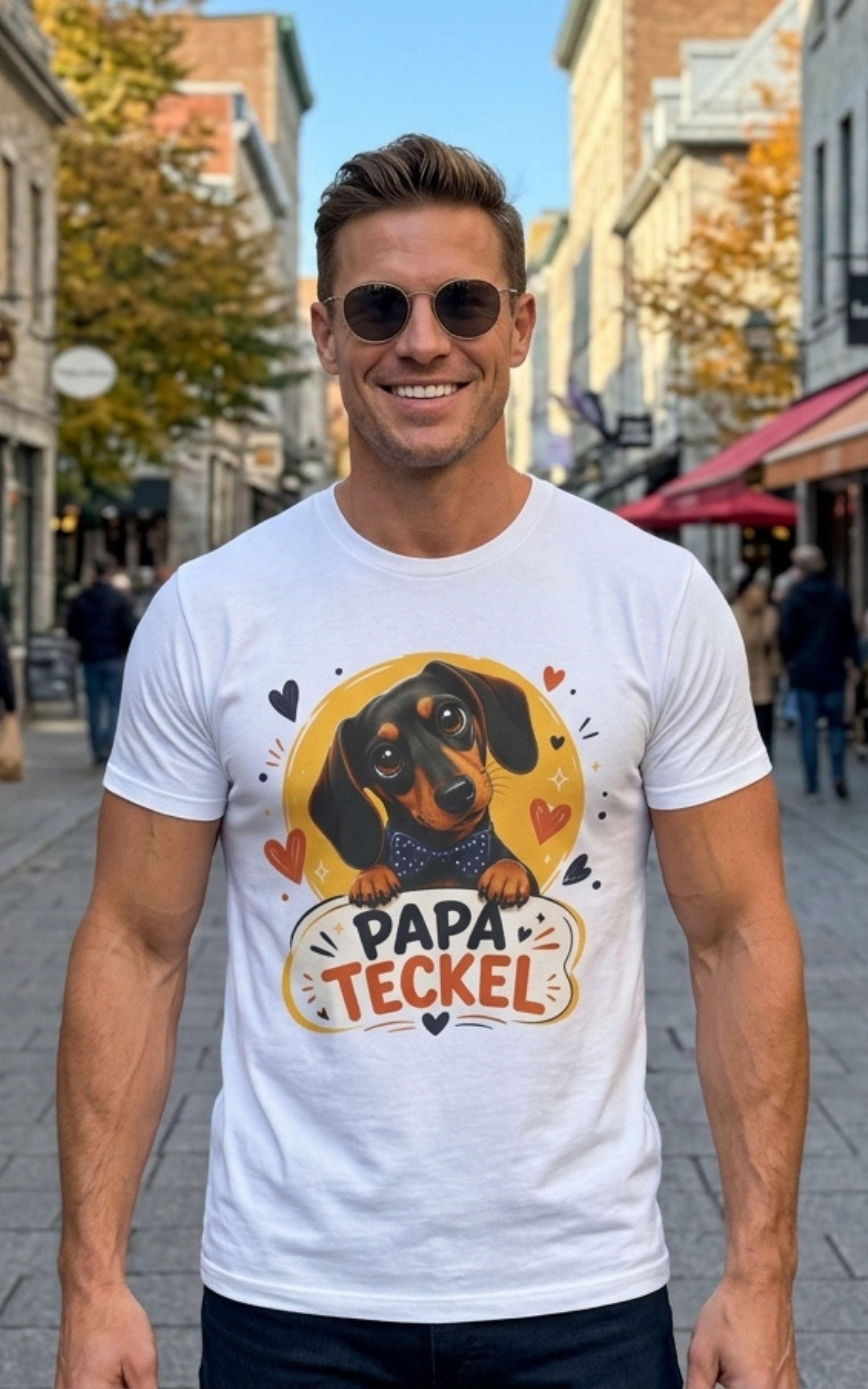 T-Shirt Homme Teckel – Papa Teckel Cadeau