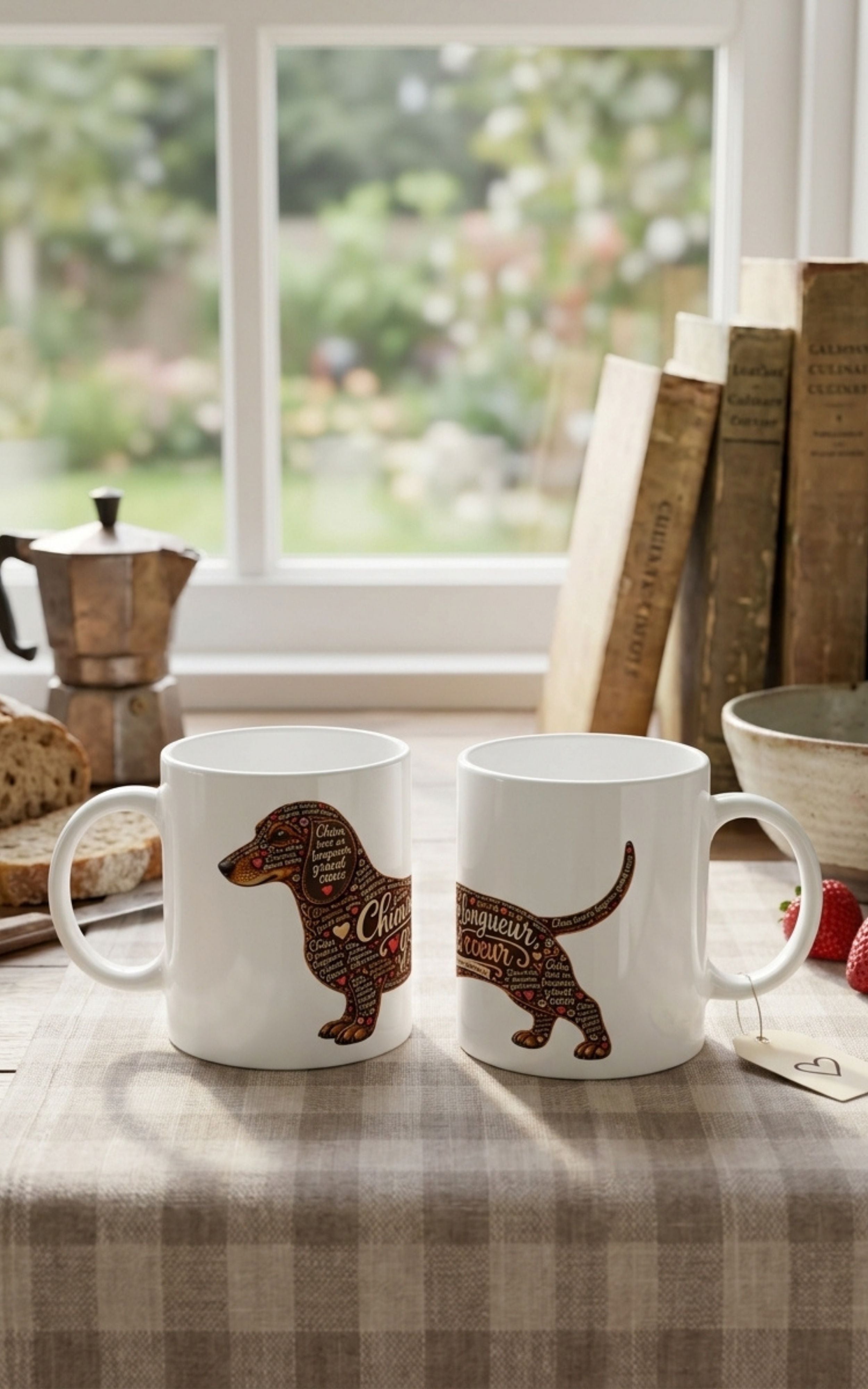 Tasse Mug White Teckel - Teckel Chien tout en longueur 11oz