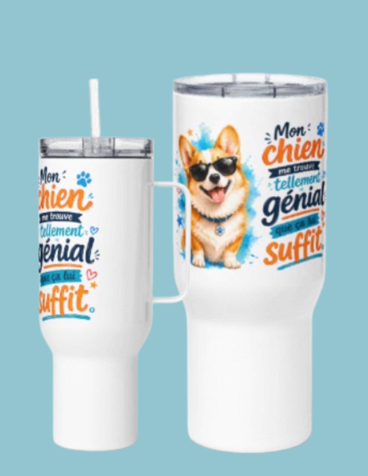 Mug avec anse Corgi Mon chien me trouve tellement genial