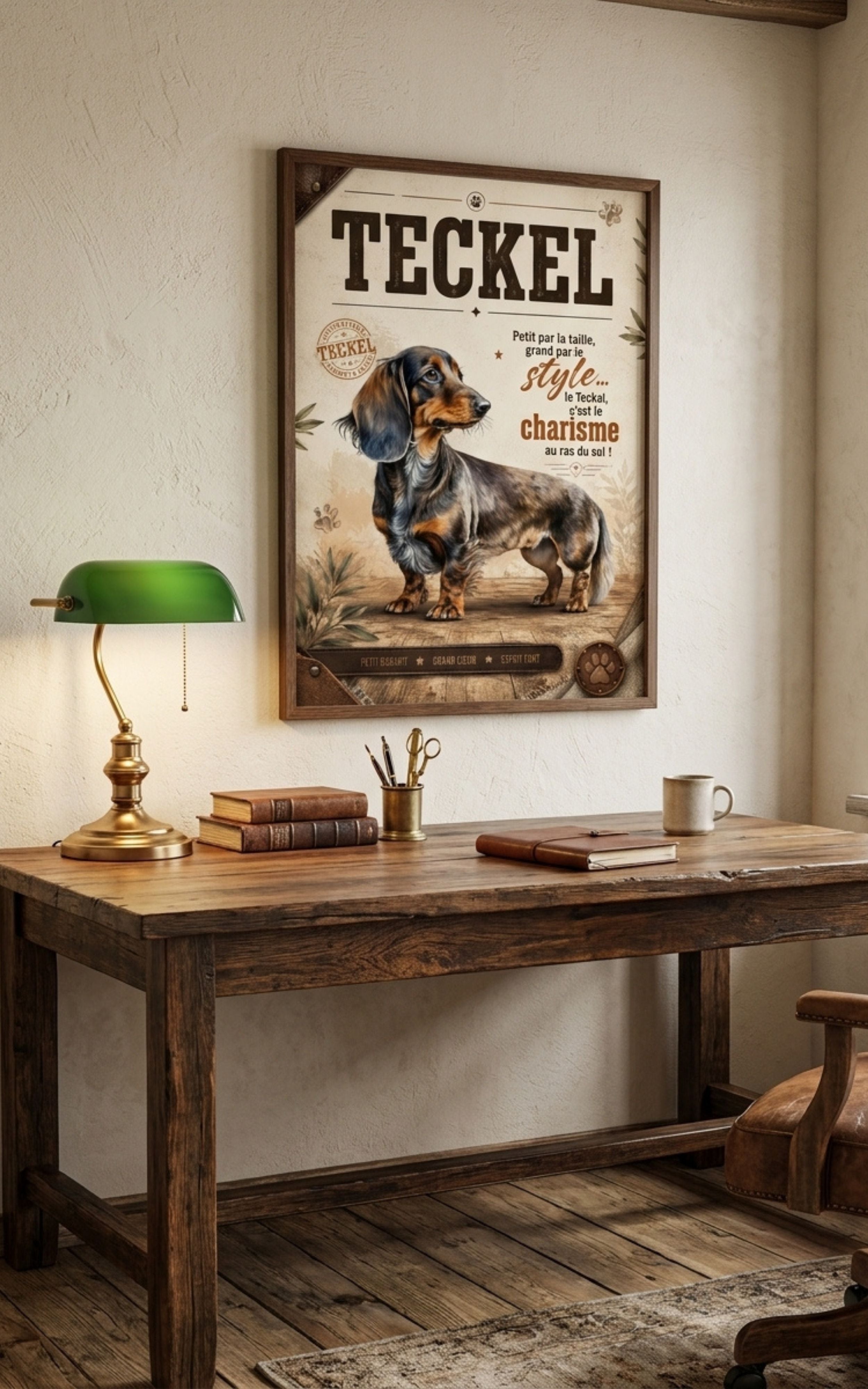 Poster papier semi brillant Teckel - Style et Charisme