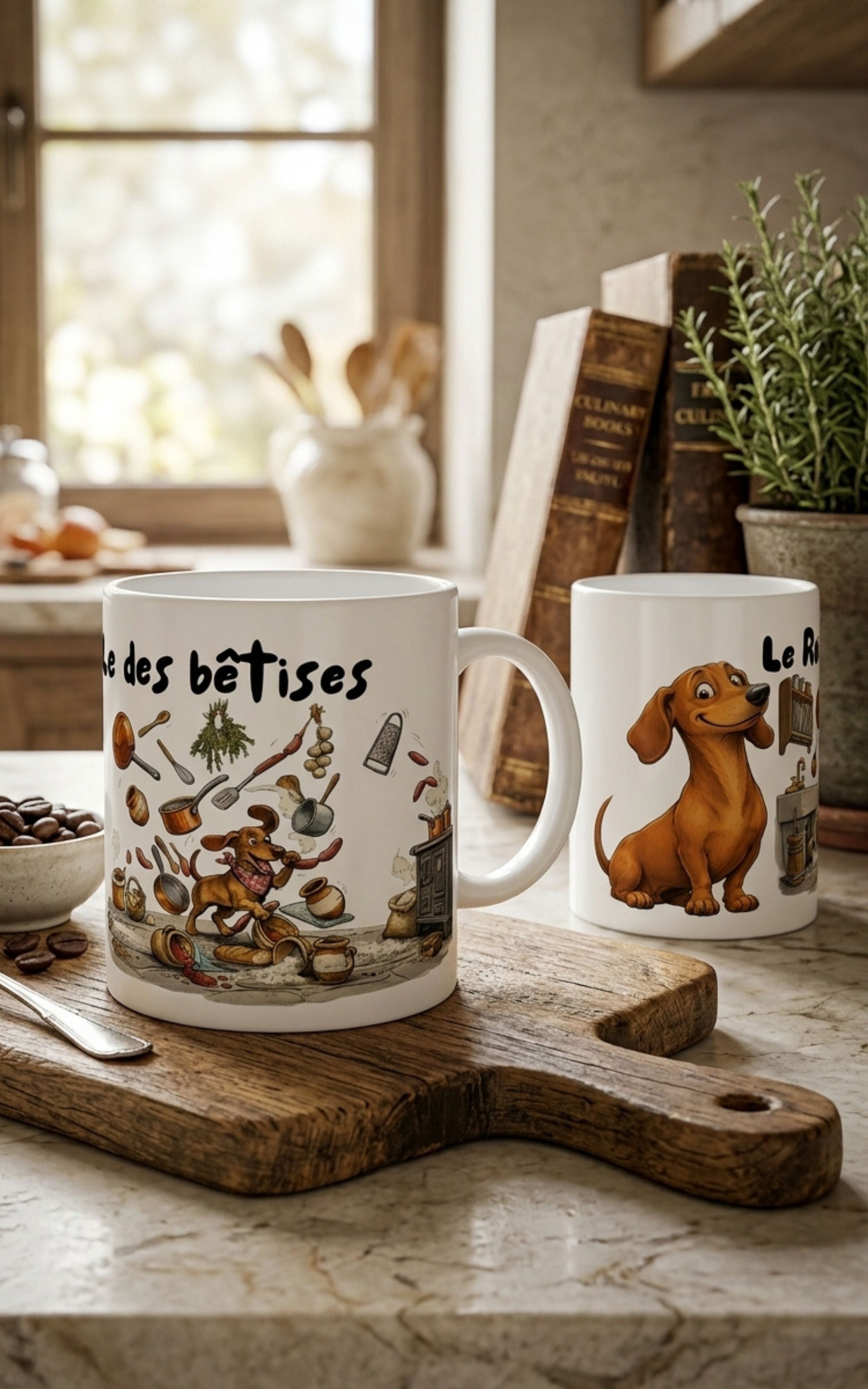 Tasse Mug White Teckel - Teckel Le Roi des bêtises 11oz