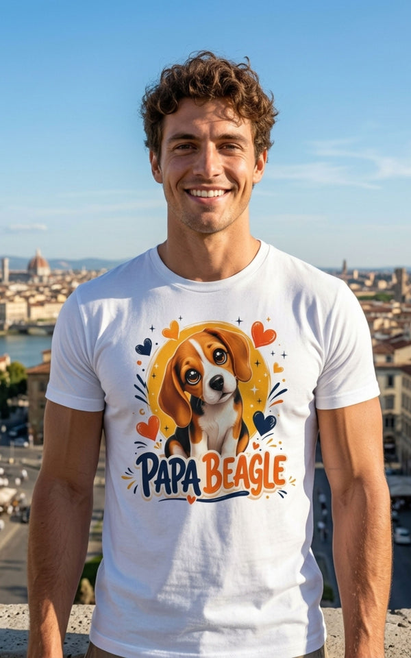 T-Shirt Homme Beagle – Papa Beagle Cadeau Fête des Pères