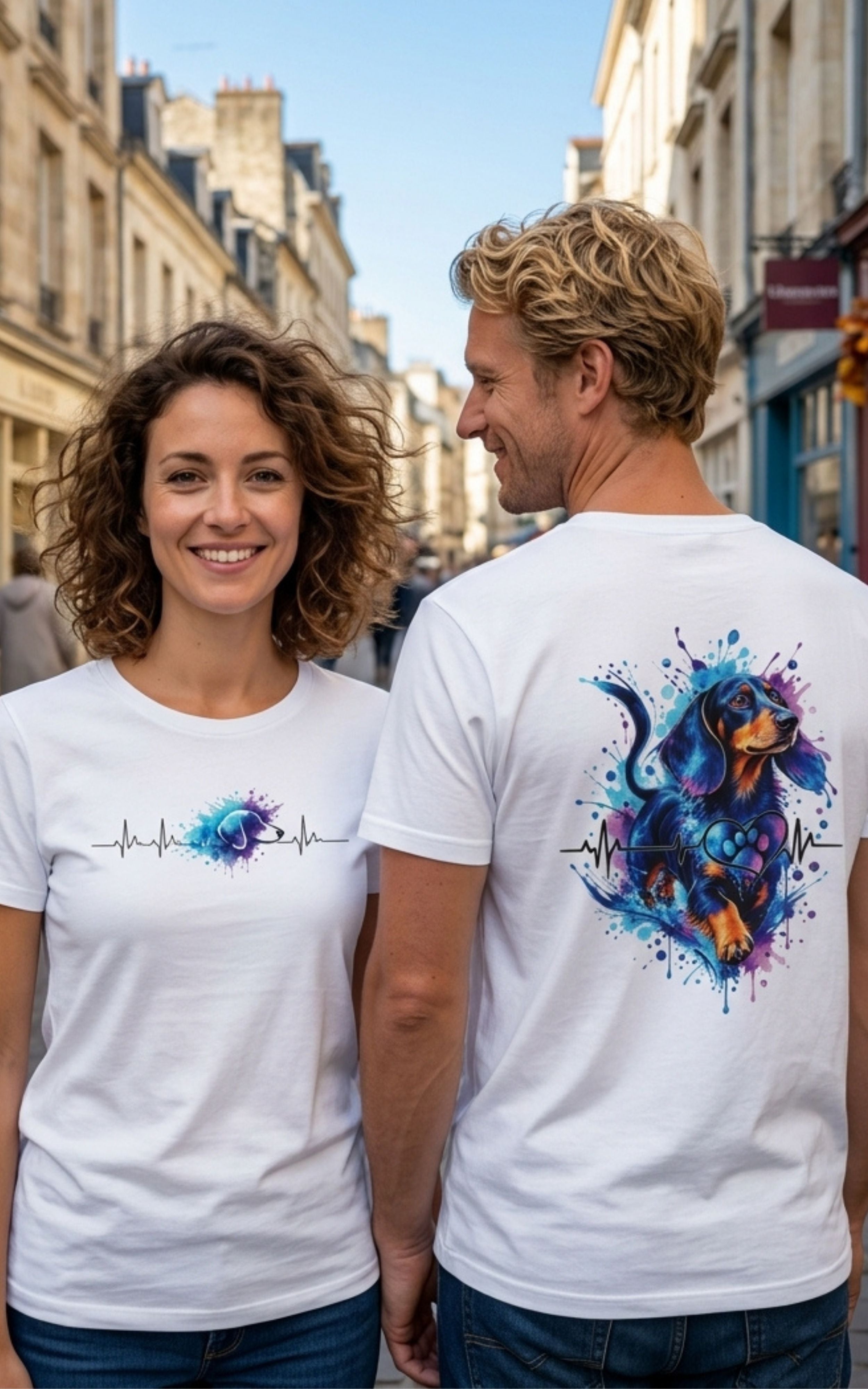 T-Shirt Teckel– Battements cœurs Teckel Recto Verso