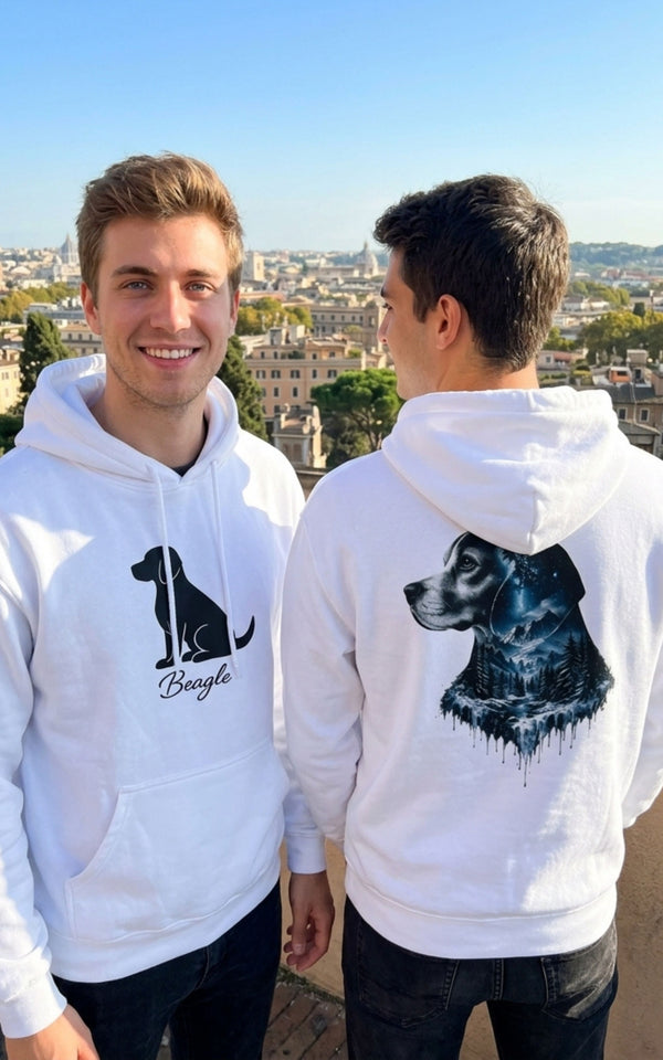 Sweatshirt à Capuche Beagle Unisexe – Silhouette Recto Verso