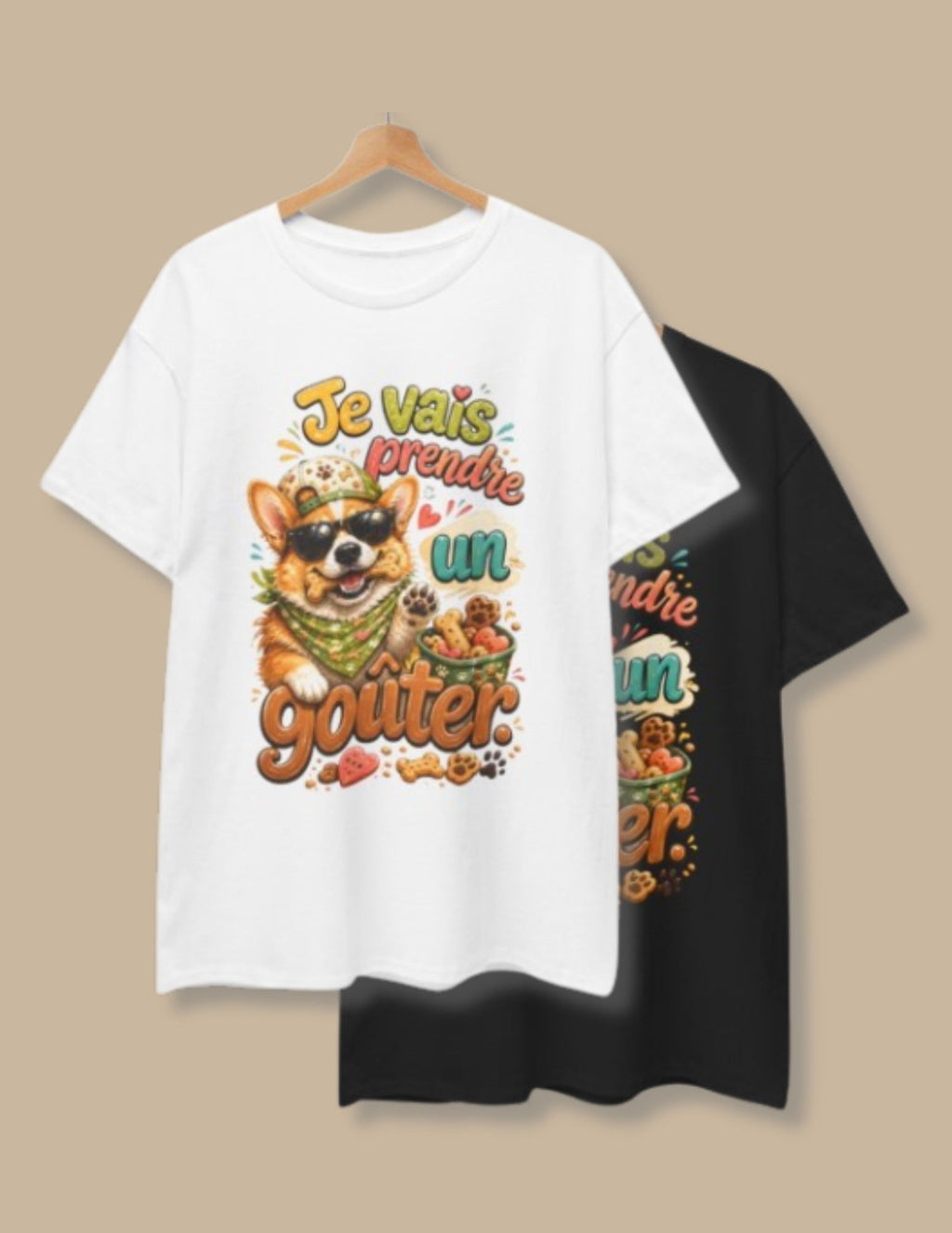 Corgi Snack Je vais prendre un goûter Cute French Dog Graphic T-Shirt
