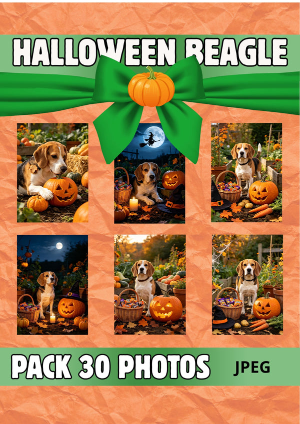 Pack 30 Photos JPEG Beagle Halloween