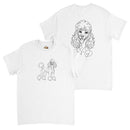 T-Shirt Caniche Unisexe Recto Verso - Caniche Art line