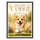Affiche encadrée en bois sur papier semi-brillant – Corgi Immense en Amour