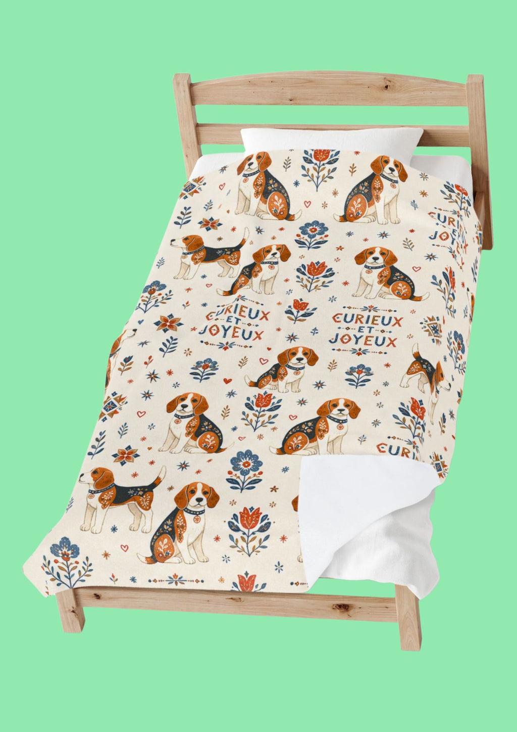 Couverture Velours Peluche Beagle - Chien Beagle