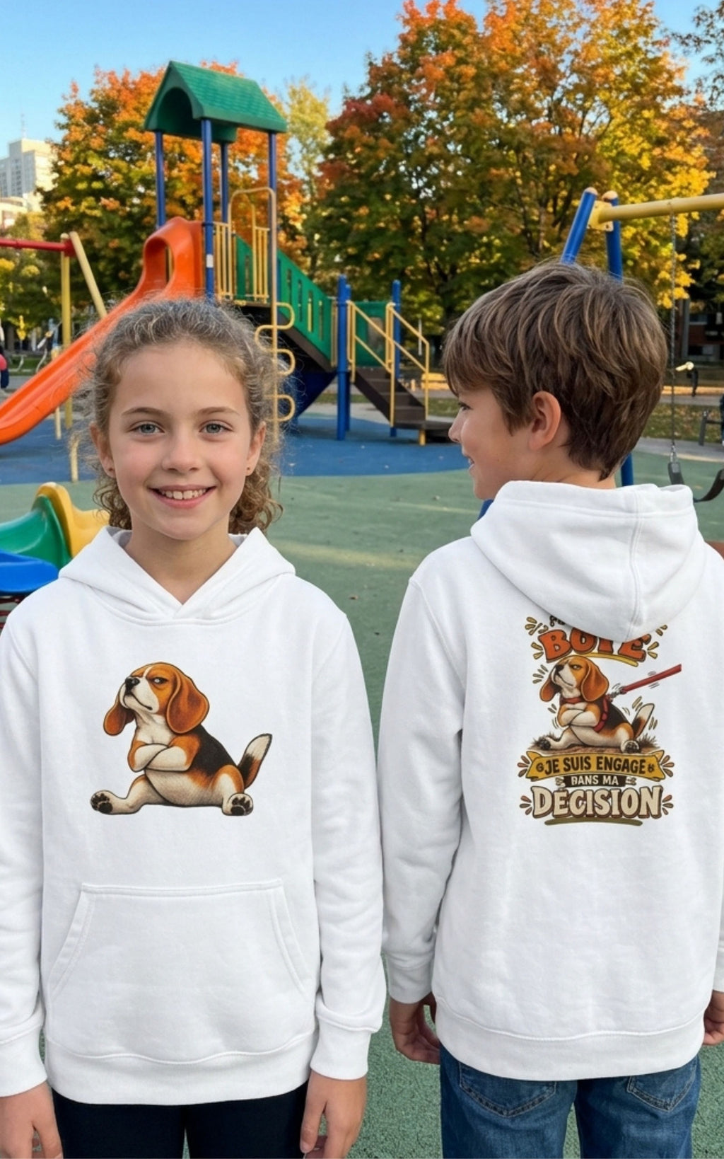 Sweatshirt a Capuche Unisexe Enfants Beagle - Je suis pas Bute