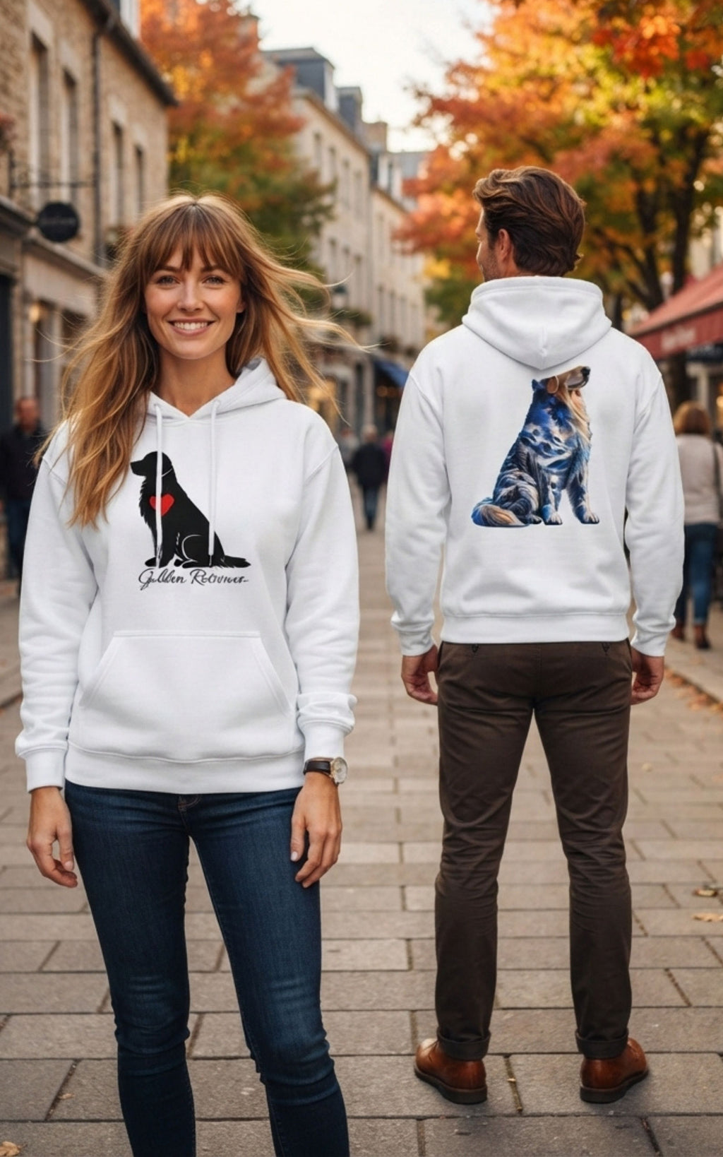 Sweatshirt a capuche Unisexe Golden Retriever - Silhouette Golden Retriever
