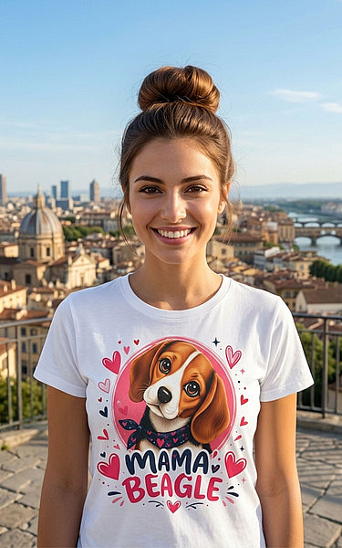 T-Shirt Femme Beagle – Maman Beagle Graphique