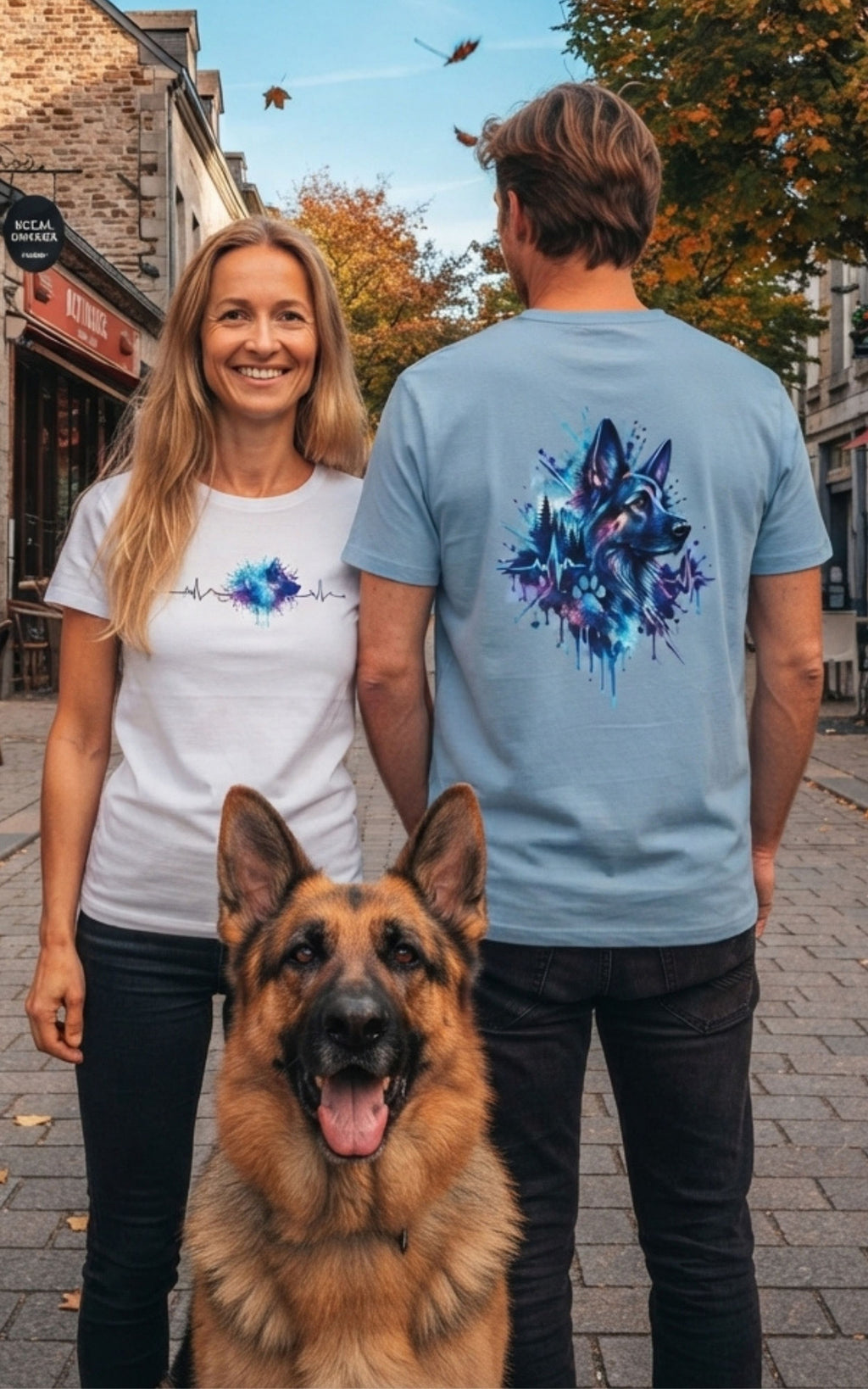 T-Shirt Berger Allemand – Battements cœurs Berger Allemand Recto Verso