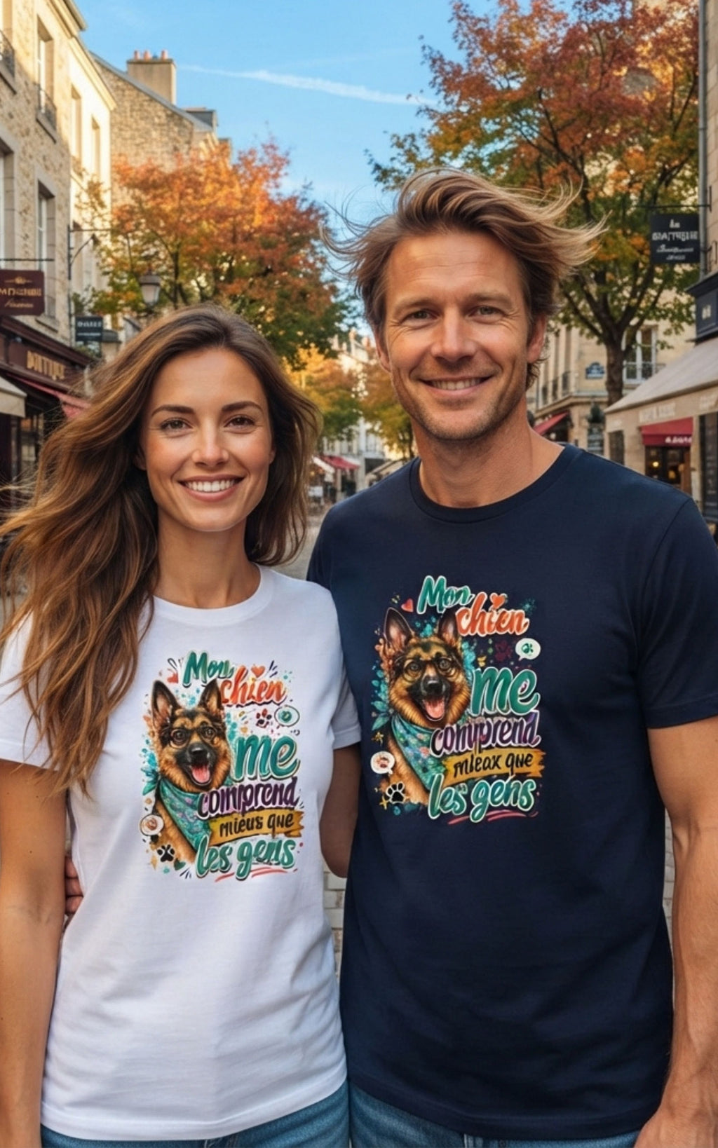 T-Shirt Unisexe Berger Allemand Recto –  Mon chien me comprend