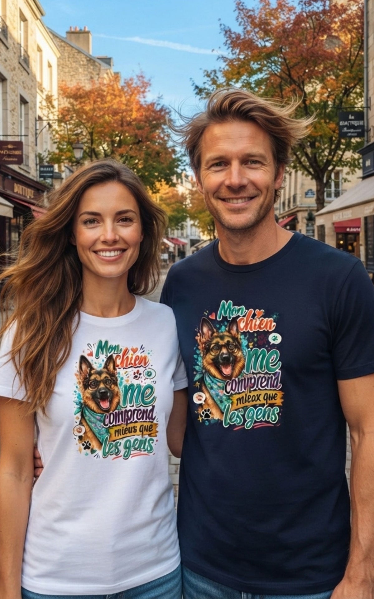 T-Shirt Unisexe Berger Allemand Recto –  Mon chien me comprend