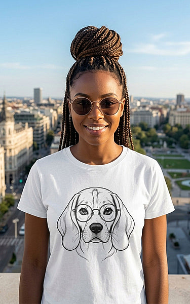 T-Shirt Beagle Humour – Portrait Beagle à Lunettes