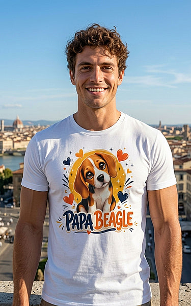 T-Shirt Homme Beagle – Papa Beagle Cadeau Fête des Pères