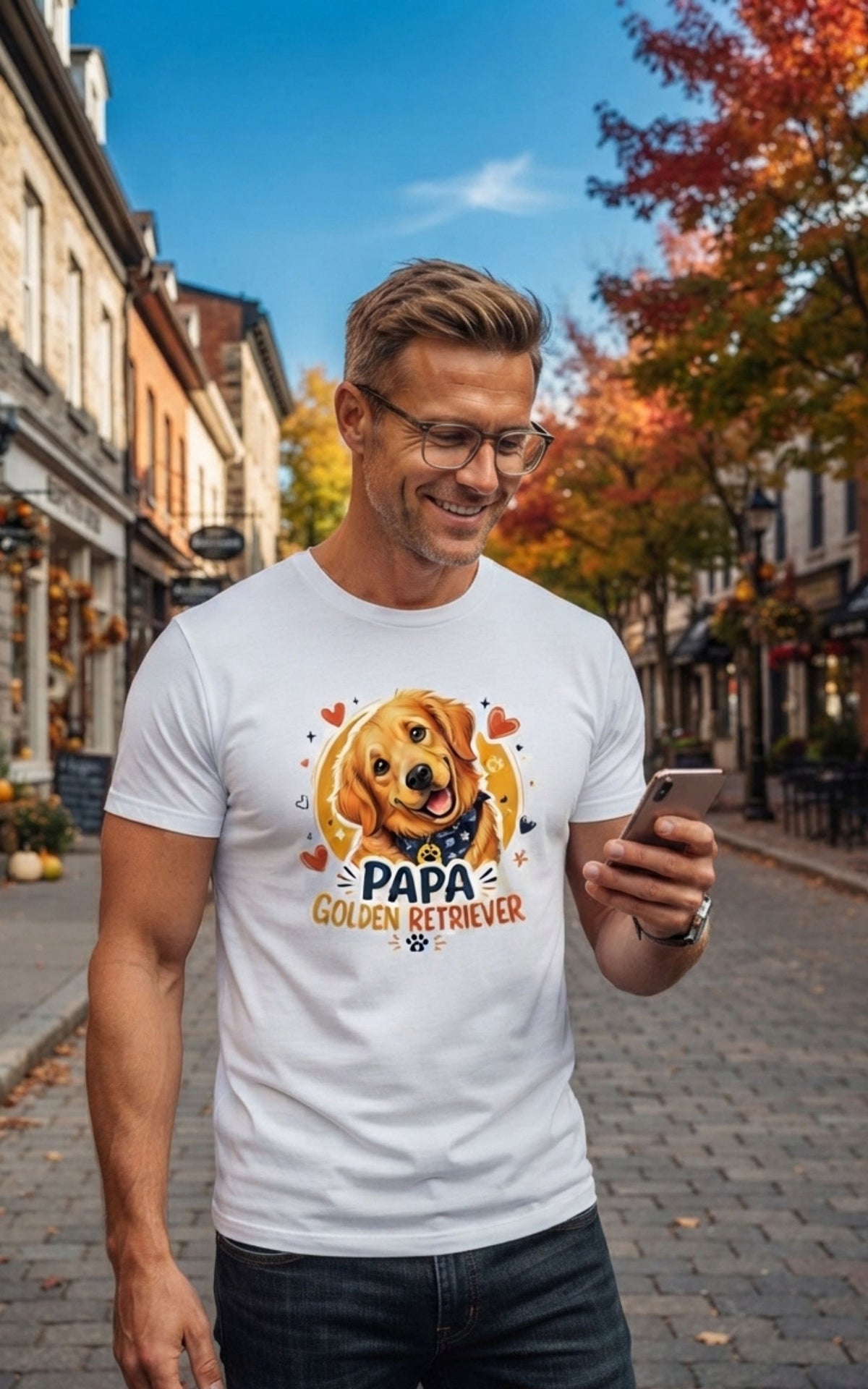 T-shirt Homme Golden Retriever - Papa Golden Retriever