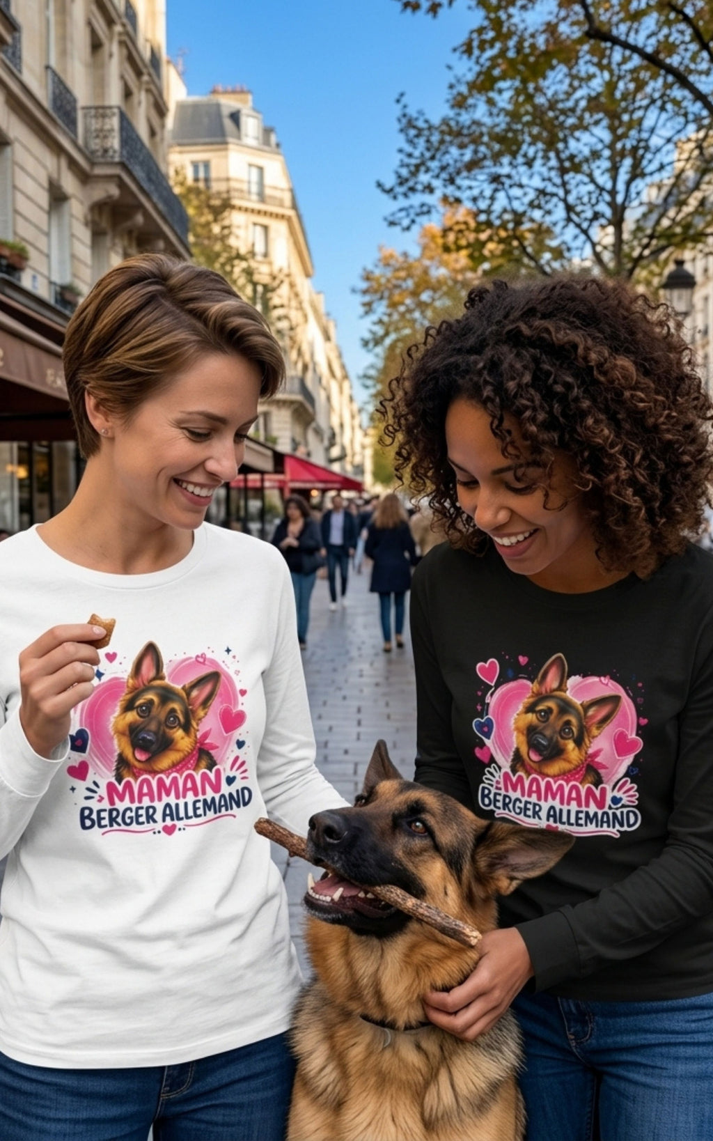 T-shirt Manches longues Femme Berger Allemand - Maman Berger Allemand
