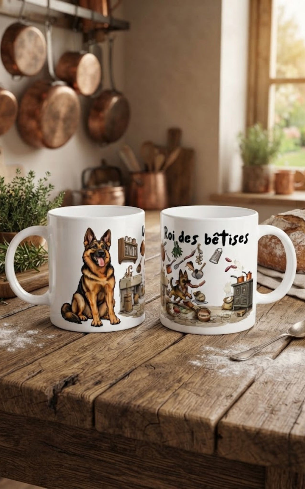 Tasse Mug White Berger Allemand - Le Roi des bêtises 11oz