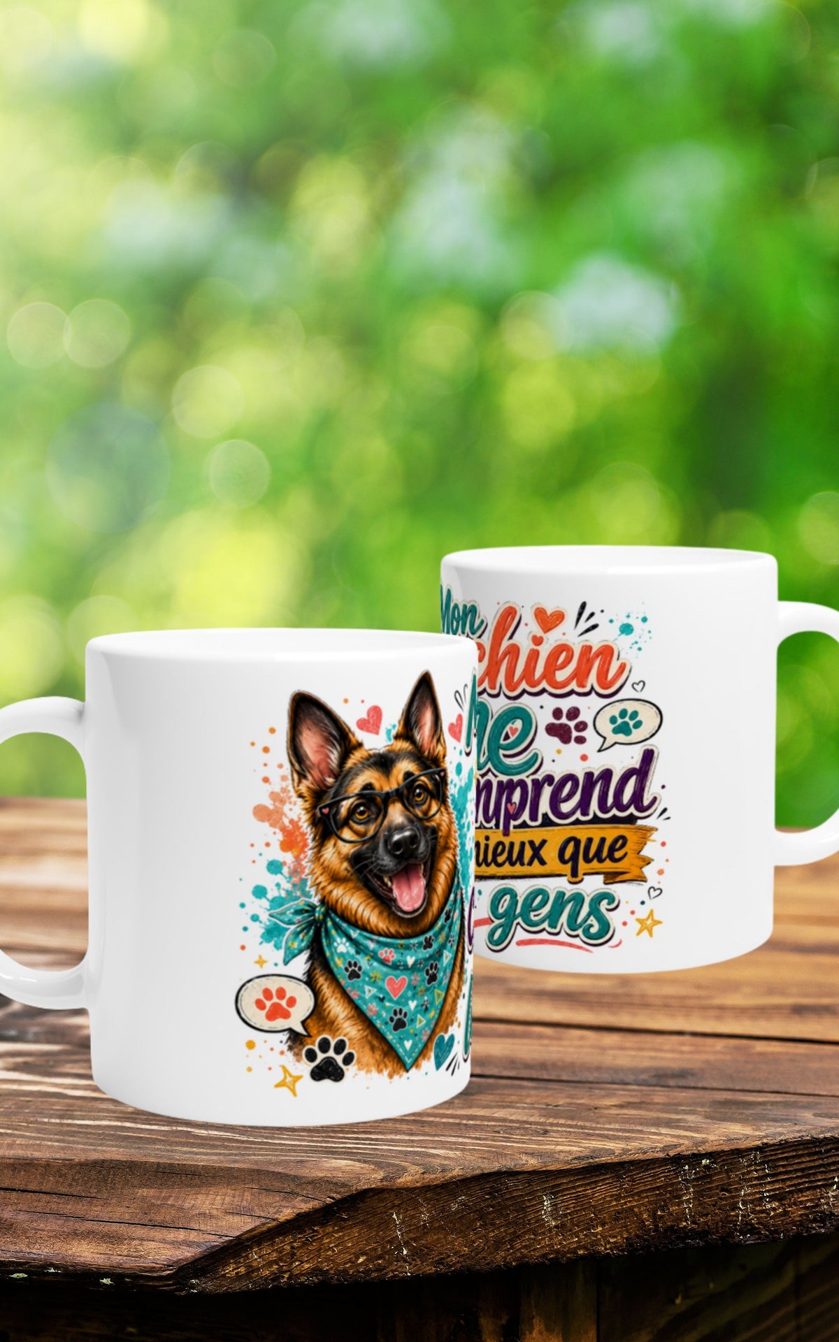 Tasse Mug White Berger Allemand - Mon chien me comprend 11oz