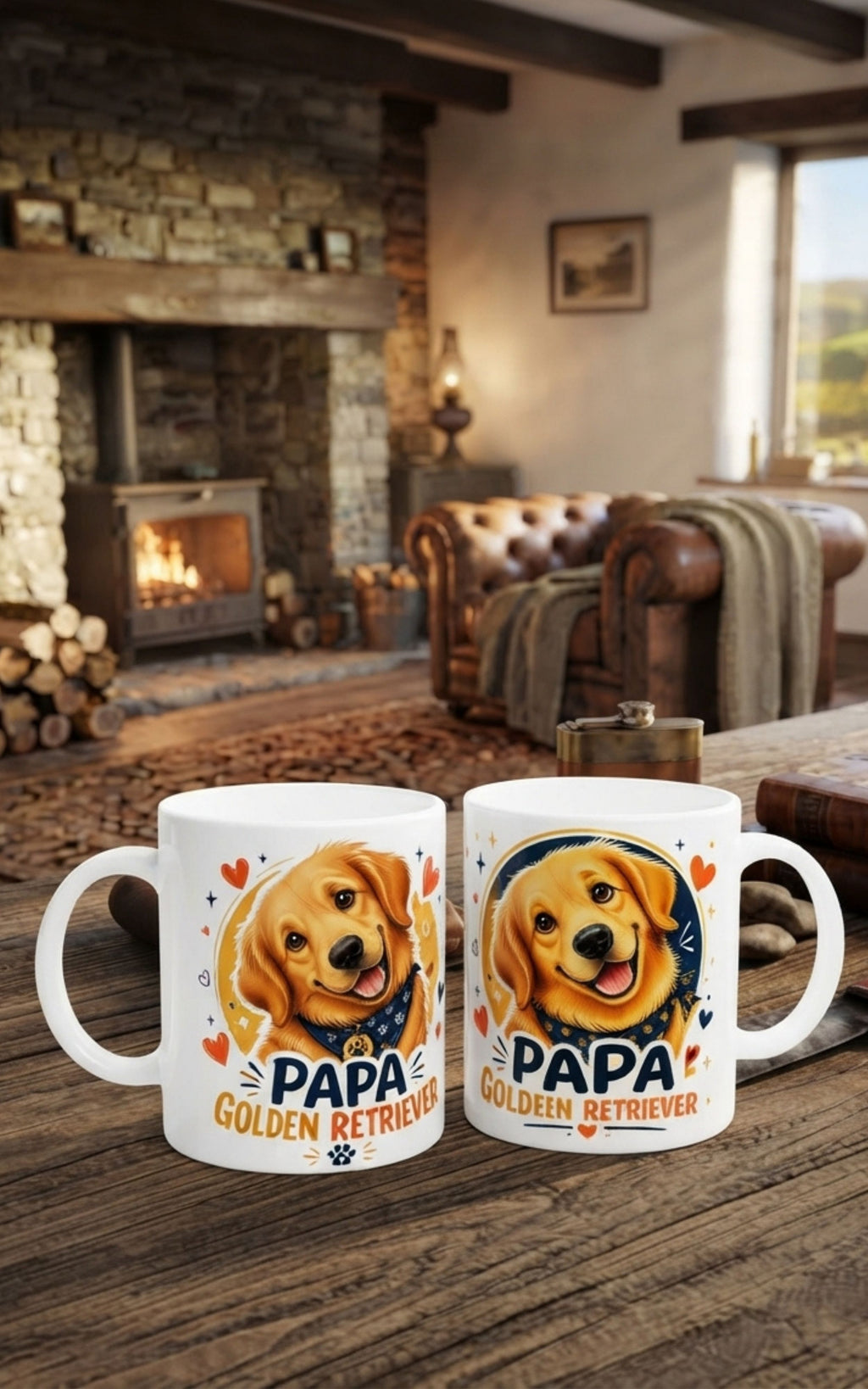 Tasse blanche Golden Retriever - Céramique 11oz Golden Retriever