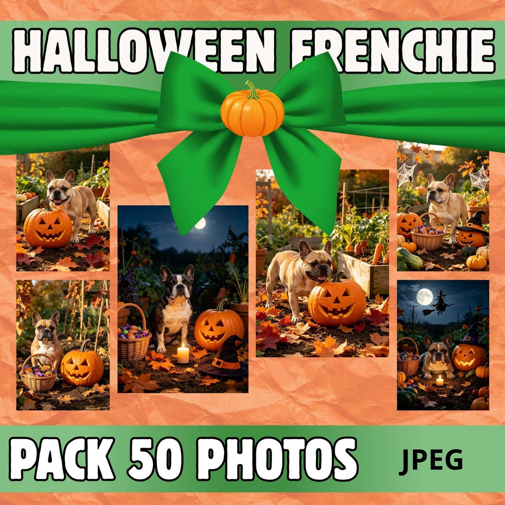 Pack 50 Photos JPEG Bouledogue Français Halloween