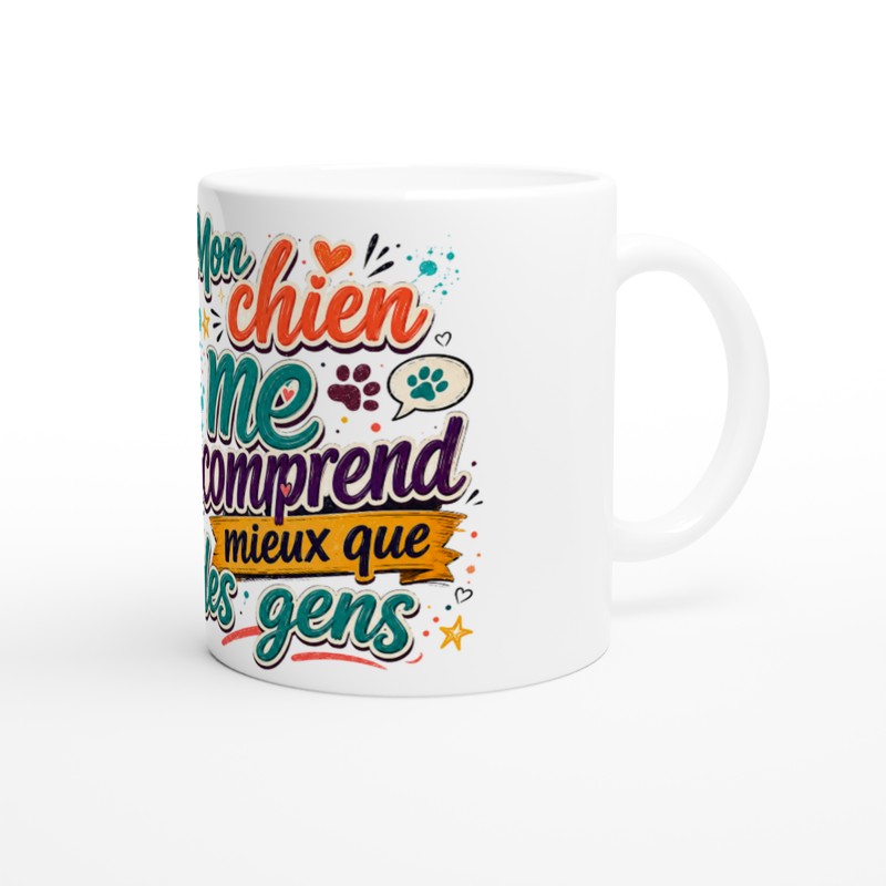 Tasse Mug White Berger Allemand - Mon chien me comprend 11oz
