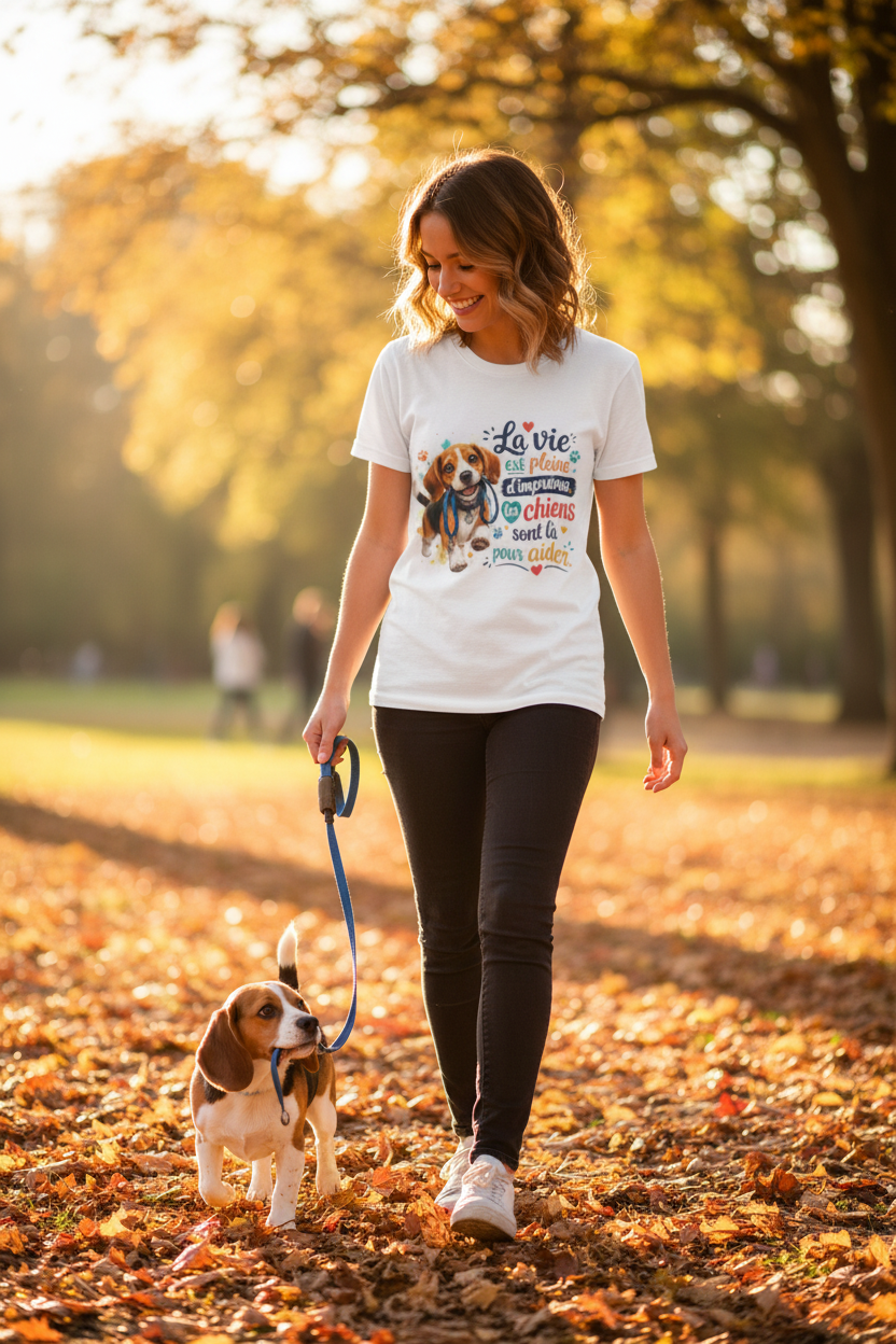 T-shirt Beagle – La Vie Est Pleine d'Imprévus